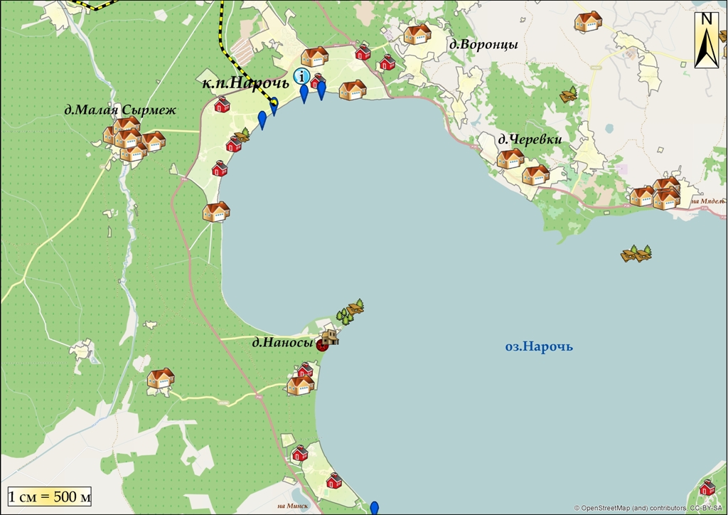 Карта осадков нарочь