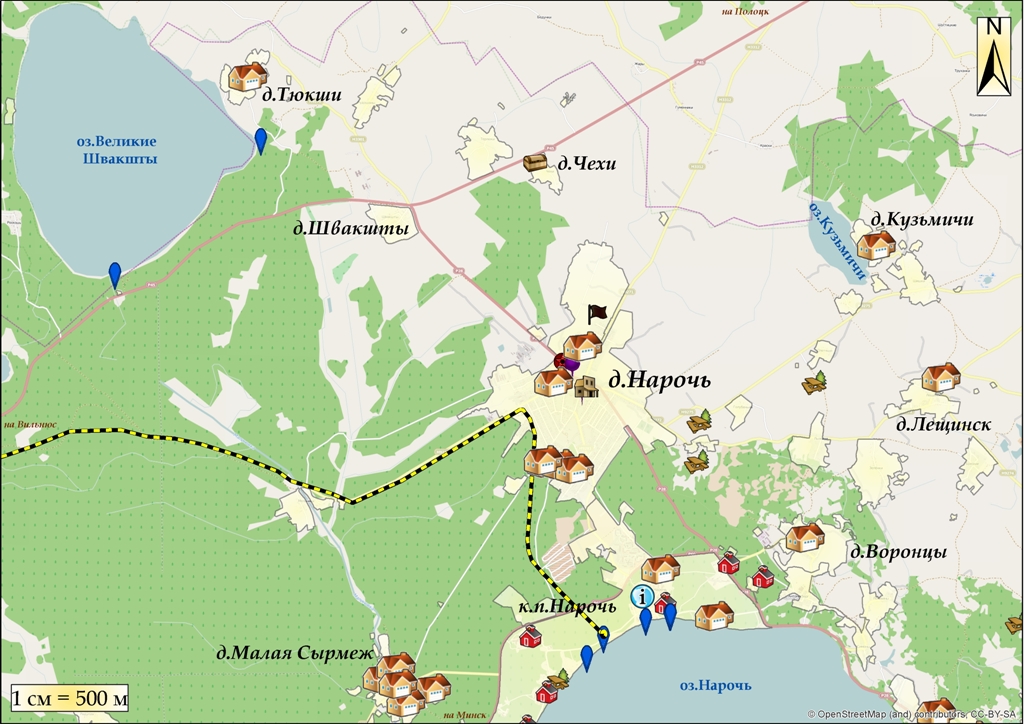 Карта осадков нарочь